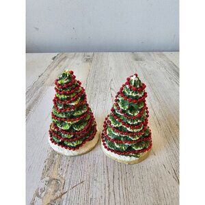 Vintage mini tree garland red‎ village set Xmas decor